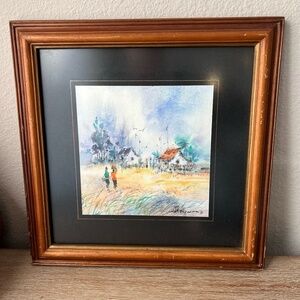 Vintage Hand Painted Picture Artist Signed in 1992